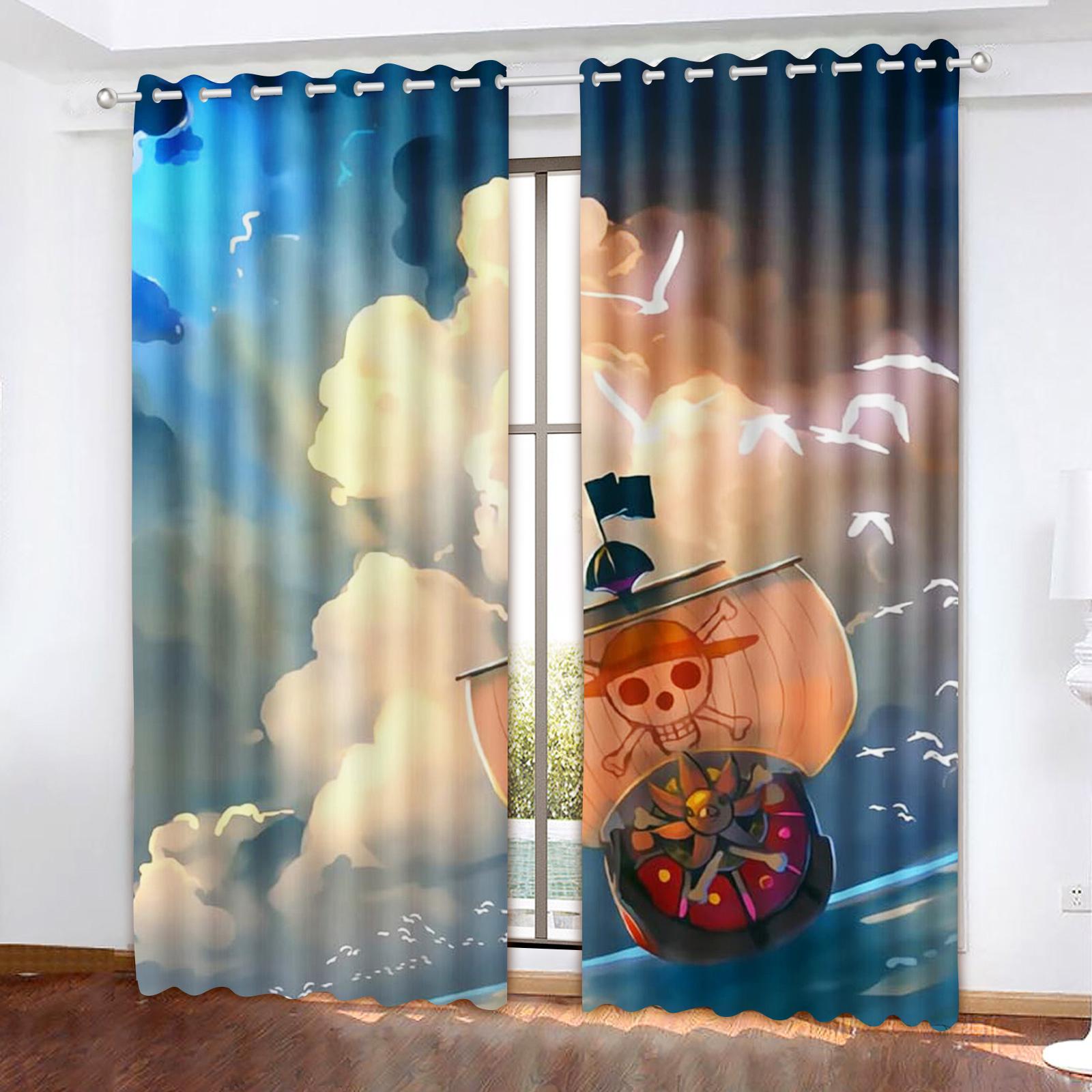 

Шторы-занавески Monkey D Luffy Blackout, цельные, полиэстер, анимированные, подходят для спальни, детей, взрослых, украшения комнаты, подарков 183x214cm&Grommet Top