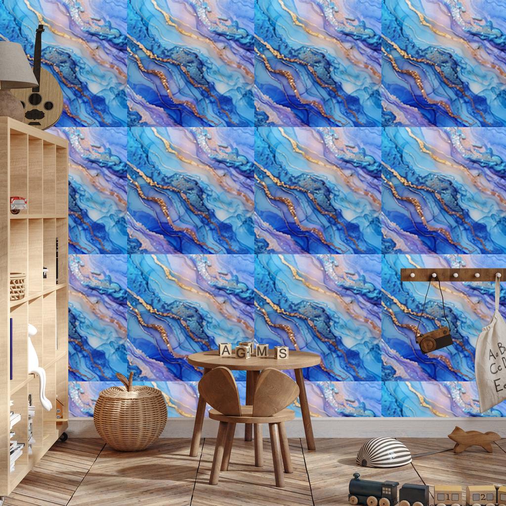 Wallpaper Ink blue, azure, purple and light gray 50x1000