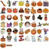 Halloween Party Stickers Pack Of 50 PVC Pumpkin Bat Designs Safe For Kids DIY Craft Decor Easy Apply Remove No Residues