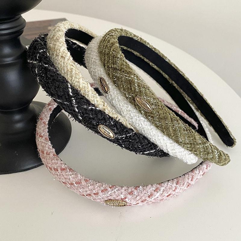 Retro tvídové obruče do vlasov Francúzsky štýl Sladká dámska móda Elegantné Protišmykové Romantické pokrývky hlavy Dievčenské párty doplnky