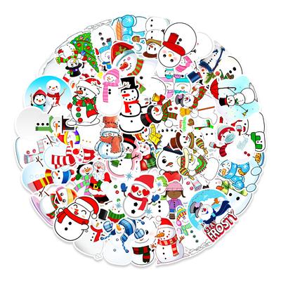 50 Christmas Snowman Doodle Stickers Car Suitcase Helmet Balance Car Decoration Stickers