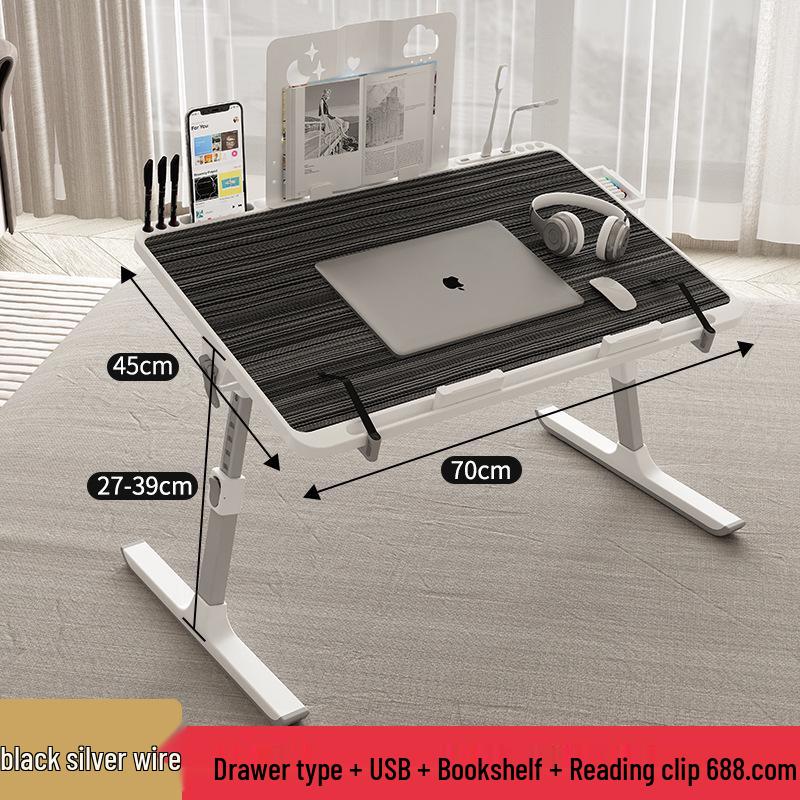 Foldable Adjustable Bedside & Laptop Desk for Dorm Study