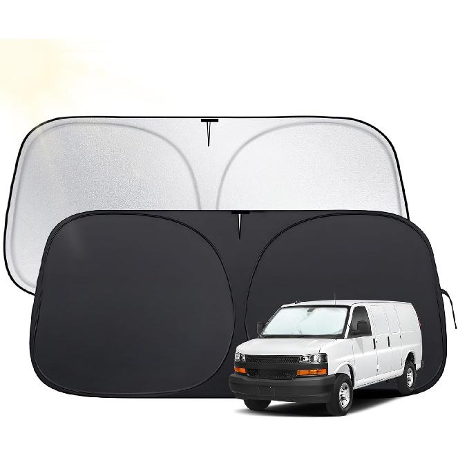 Windshield Sun Shade for Toyota Tacoma 2016-2025,  Fit Car Sun Shades with 420D Fabric & Foldable Memory Steel Wire, Sunshade for Car Windshield