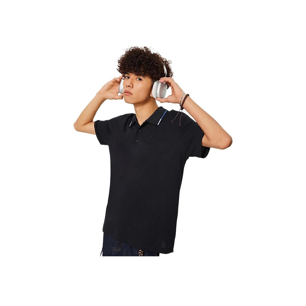 Li Ning Sports Trend Series Simple Casual Solid Color Short Sleeve Polo Shirt Men Polo Shirts Deep-Navy APLU165-2