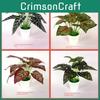 Simulated Caladium Bicolor Artificial Green Plant Potted Indoor Decoration