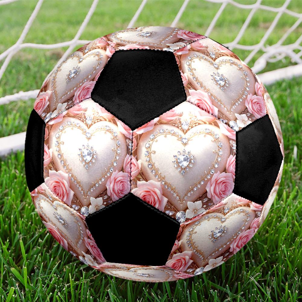 Heart Indoor Soccer Ball Colorful Machine Stitched PVC Size 5 Team Training Competition Ready Durable High-Bounce Cool Sports Gift