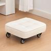 Square Shape Rolling Stool Upholstered Wheeled Short Bench Kids Play Foot Stool  Entryway Lazy Rest