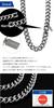 Phiten Limited Edition Cut Kihei Titanium Necklace, 40-60cm (50cm) Long, 8.8mm Wide Chain, Men's, Made In Japan, Pure Titanium, Sports