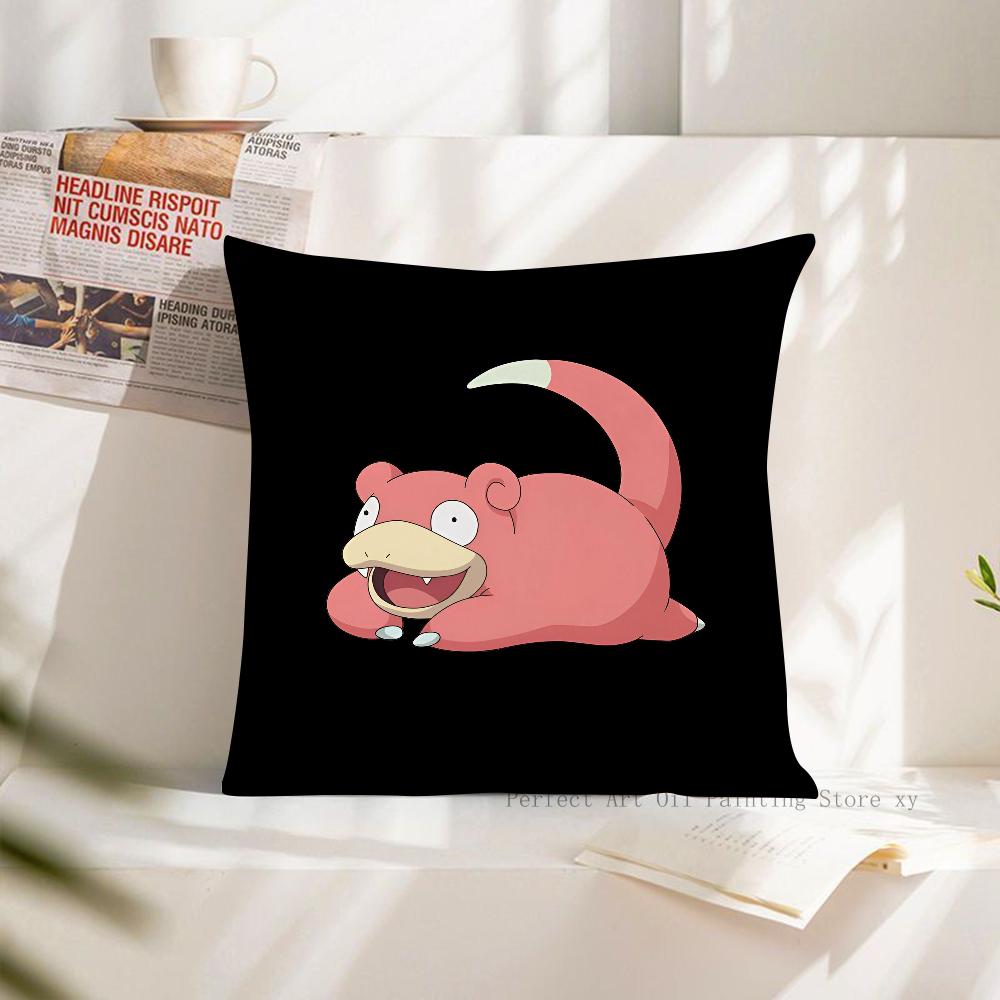 MINISO Pokemon Slowpoke Cute Pillow Case Fashion Square Pillowcase Bedroom Sofa Room Ins Decoration Leisure Cushion Cover