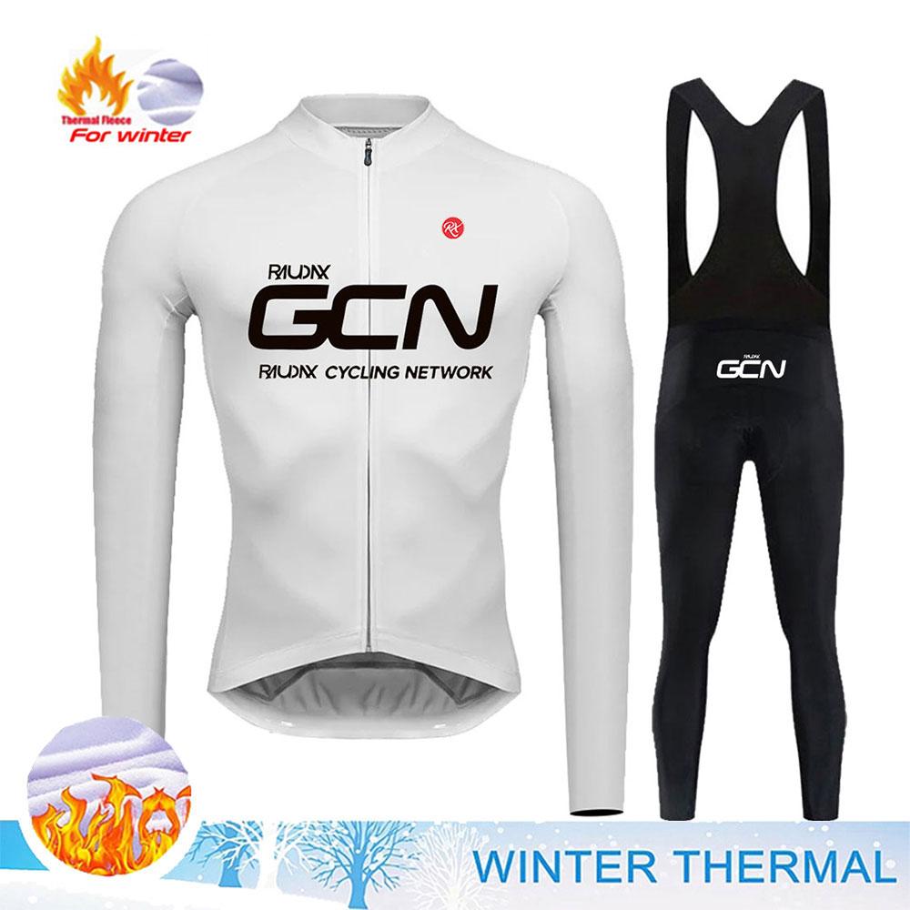 Bike Team 2026 Winter Long Sleeves Cycling Clothing Men's Thermal Fleece Cycling Jersey Set Moutain Road Bike Uniform