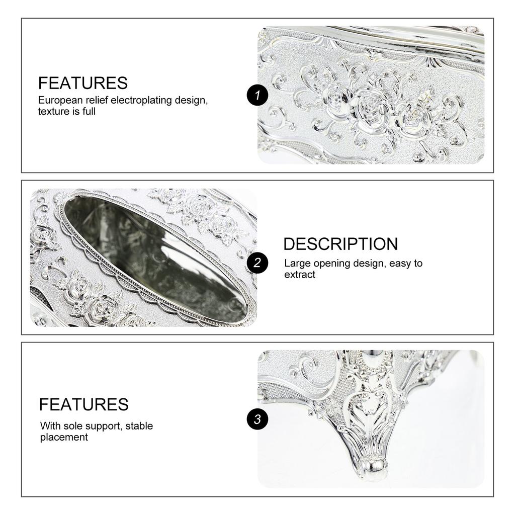 Embossed Paper Box Unique Tissue Holder Towel Dispenser Napkin Retro Decor Acrylic Container Desktop Decoration Travel Gold