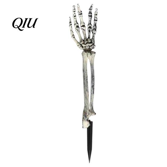 Durable Plastic Cemetery Stakes Realistic Skeleton Stake, Spooky Halloween Skull Hand Yard Weather Resistant Decorations Sign for Outdoor Garden Lawn