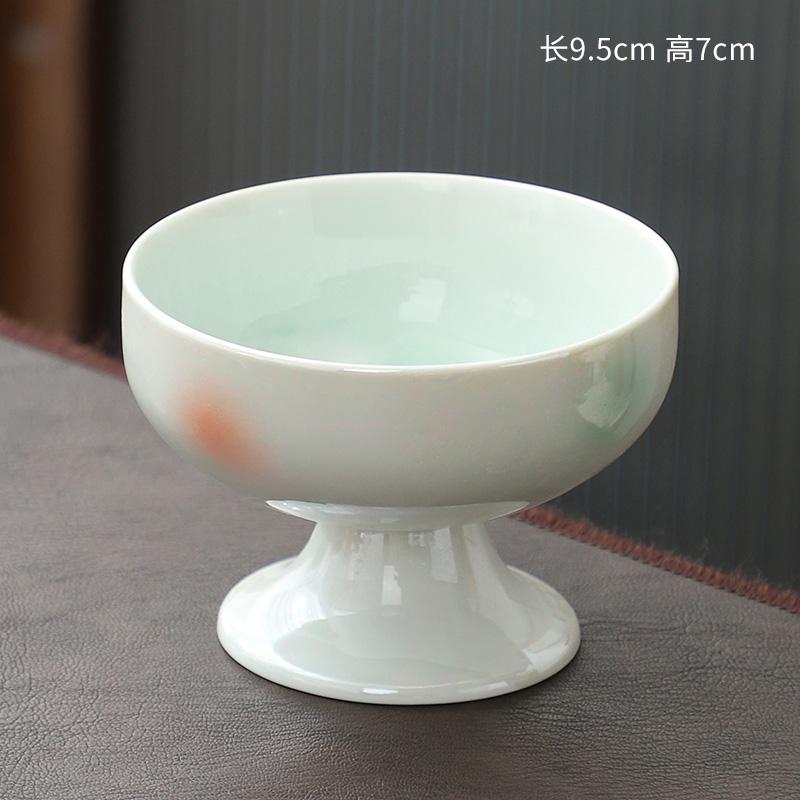 

Japanese high foot tea plate Exquisite sacrificial fruit platter Snack Plate Ceramic dessert cup Candy fruit snack Dim sum plate