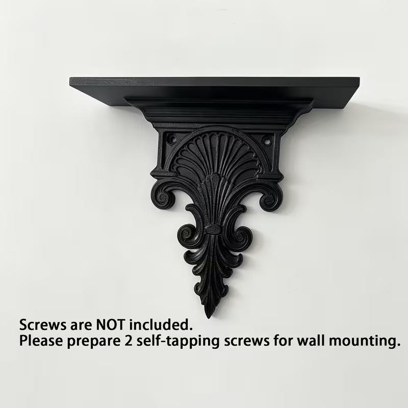 Vintage Gothic Carved 3D Printing Floating Shelf Wall Mount Display Rack for Small Decor Items Home Wall Decoration