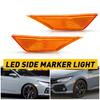 2X LED L&R Side Marker Amber Lights Turn Signal Fit 2016- Honda Civic