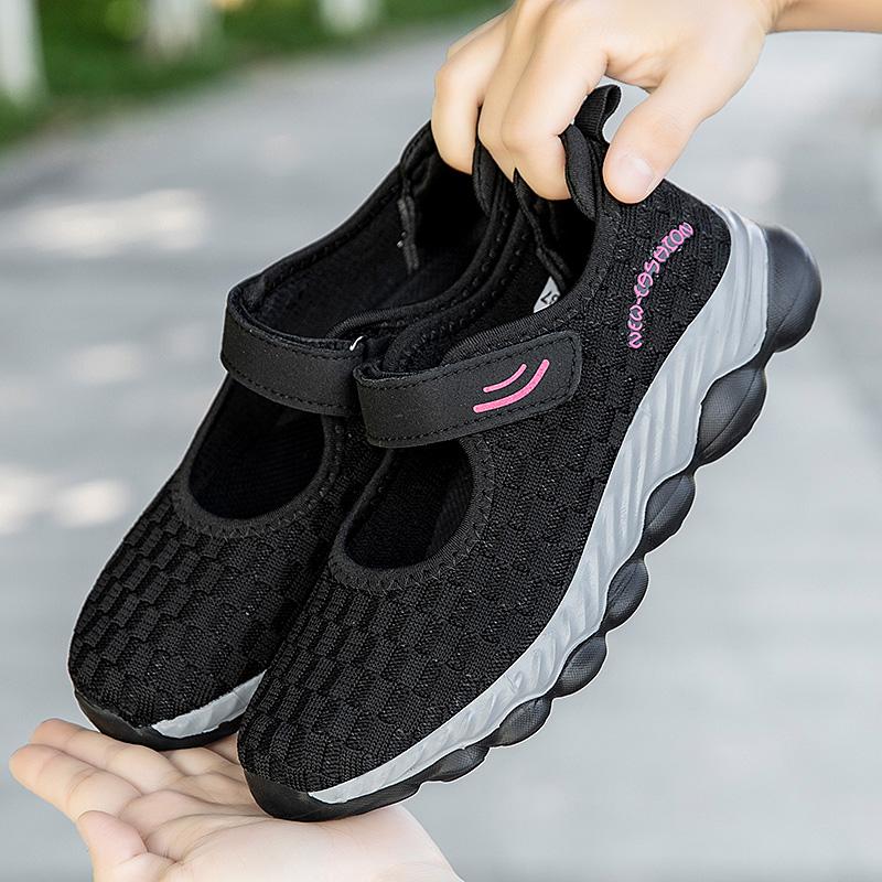 

Fashion Summer Women s Sports Casual Flat Soft Comfortable Round Toe Mesh Shallow Shoes Sneaker Simple Four Seasons General Light Flat 36 чёрный