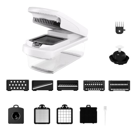 Vegetable Chopper 14-in-1 Kit Stainless Steel Onion Chopper with Container Veggie Cutter Kitchen Essential