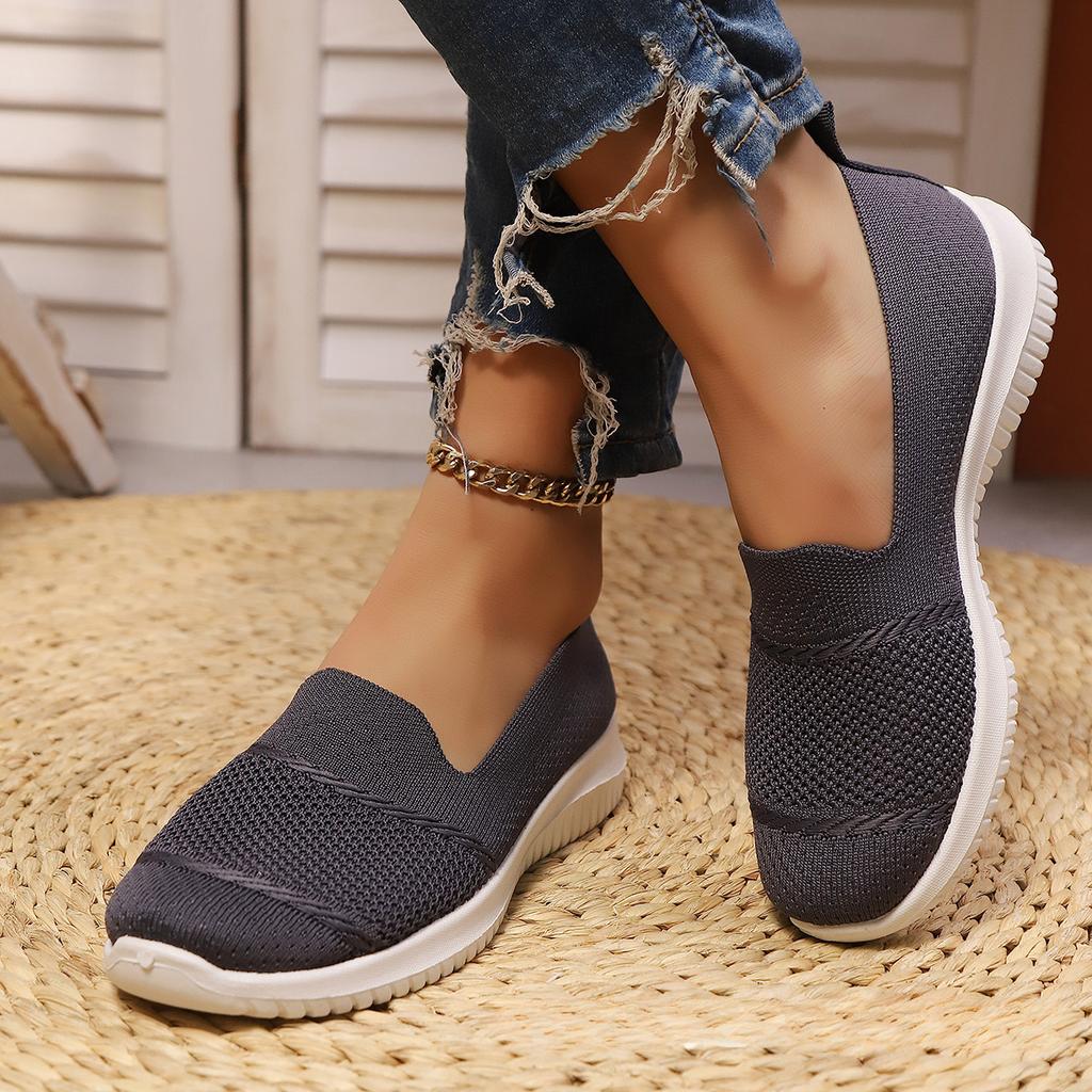 Damen Atmungsaktive Mesh Slipper Sommer Komfort Flache Schuhe