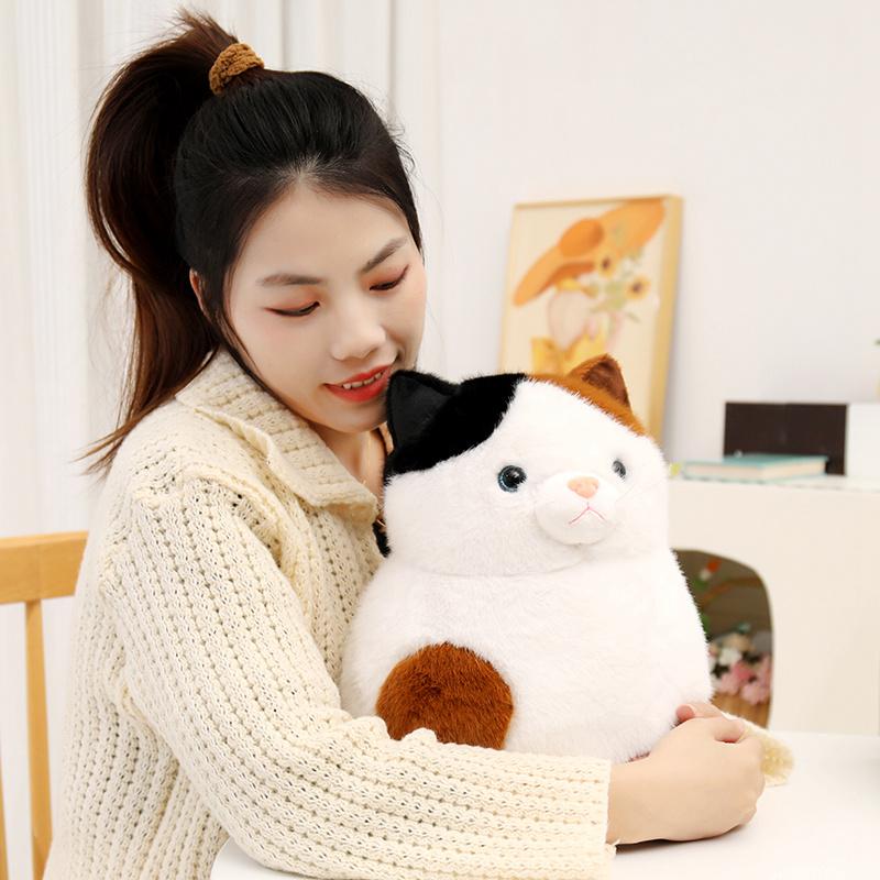 Non-Toxic Kawaii Animal Round Cat Plush Toys Chubby Creative Cats Dolls Cute Birthday Gifts Room Decoration