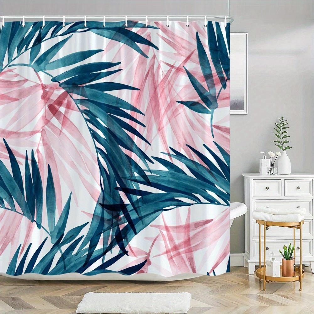 Тропическая Пальма Шторка для Душа: Оцените смелый дизайн с листьями, мягкую ткань и экзотическую атмосферу для вашей стильной ванной комнаты W90XH180cm