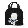 Pochakko Insulated Lunch Bag with Clasp Bento Cooler Bag with Soft Cooler Bag Closure, Black, Box, Insulated, Zipper, Compact, Bag, Tote/Eco