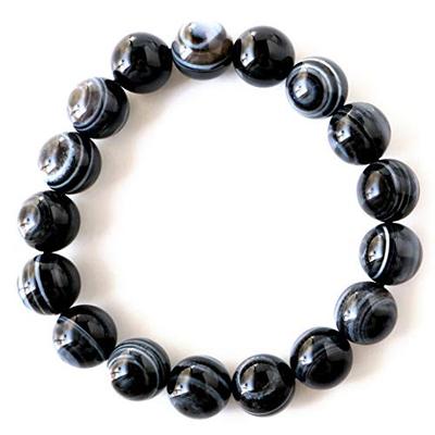 [GOLD STONE] AAA Tibetan Eye Bracelet, 12mm, Power Stone, Natural Stone, Prayer Beads, Inner Diameter: Approx. 19.5cm