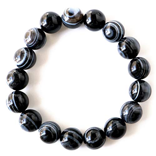

[GOLD STONE] AAA Tibetan Eye Bracelet, 12mm, Power Stone, Natural Stone, Prayer Beads, Inner Diameter: Approx. 19.5cm