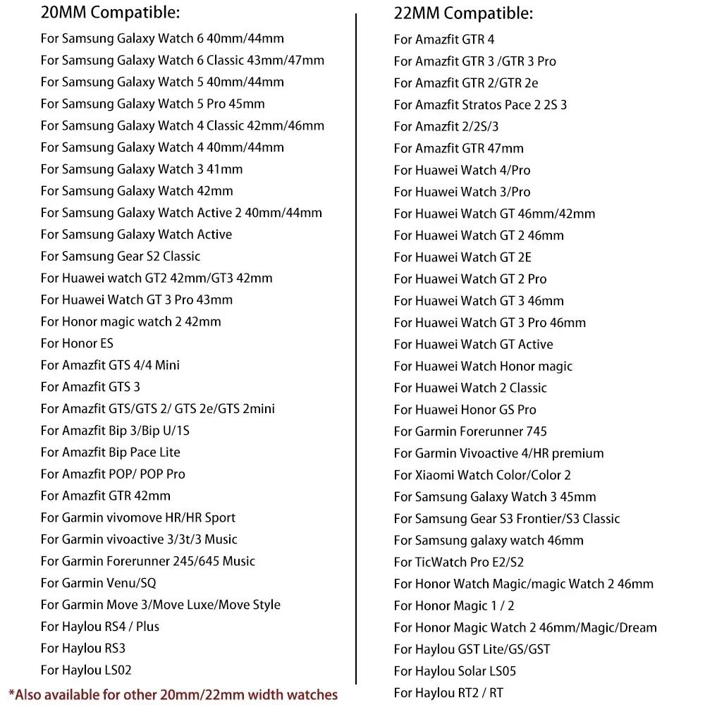 Classic 20mm 22mm Strap for Samsung Galaxy Watch 6 4 Classic 5 Pro 45mm 44mm 40mm 47mm 43mm Sport Silicone For Huawei 4 gt-2-3-Pro