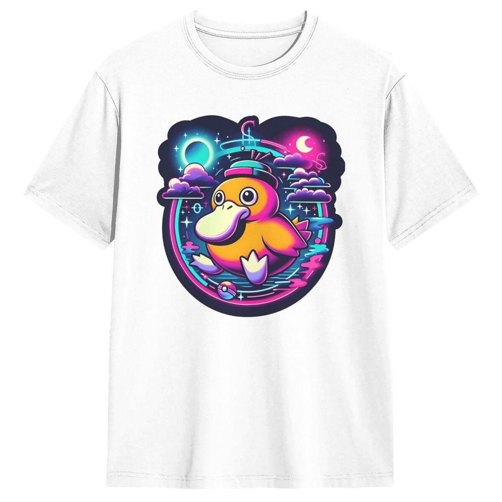 Oversized T Shirt Ducky Night Pokemon Psyducks 100 Cotton T-Shirts Fashion Tshirt for Men Summer Y2K Basic Short Sleeve Top Tees