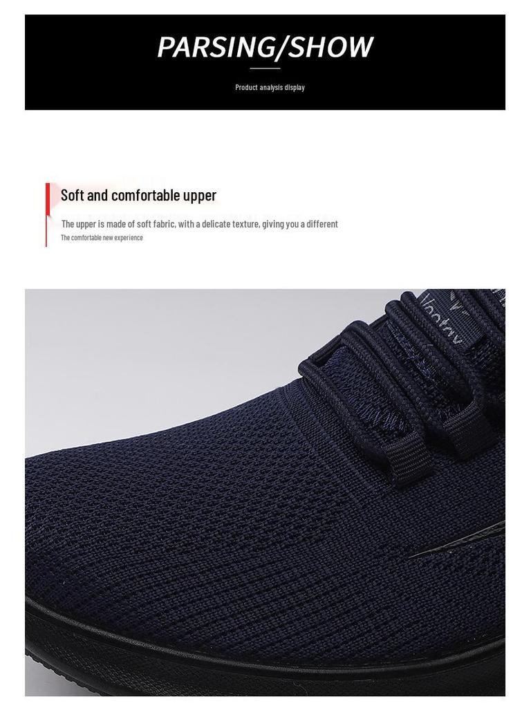 Men's Casual Flyknit Shoes - Plus Size Breathable Mesh with Soft Sole for Comfort