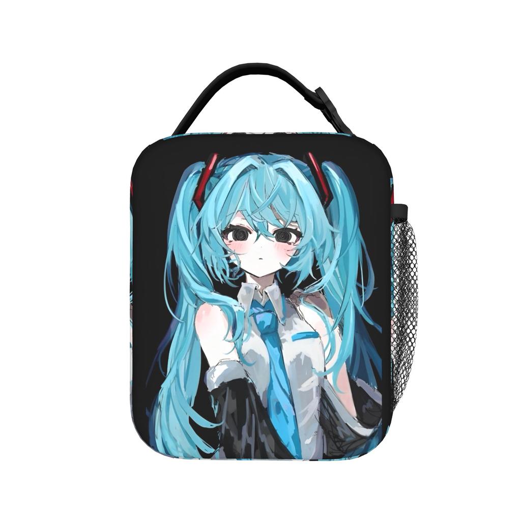Hatsune Miku Cartoon Singer Insulated Lunch Bag Cooler Bag Reusable,Lunch Container  Large Lunch Box Tote Food Bag Beach  Picnic
