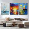 Abstract Sailing Sunset Poster Sea Wall Art Landscape Canvas Painting Print Wall Picture for Living Room Home Decoration