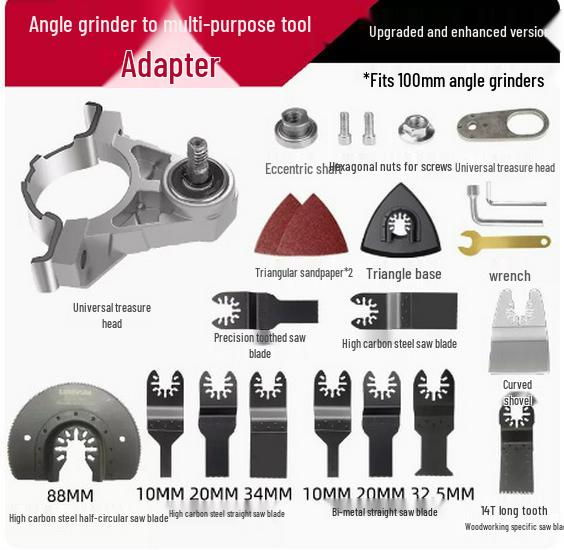 Universal Angle Grinder Conversion Kit: Electric Chisel & Grooving Tool for Woodworking