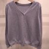[Shop  ] Women S V Neck Plain baSic Spring Knit Cardigan 21dS Wcd 5166 Gray