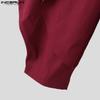 INCERUN Men Zip-up Waist Solid Color Irregular Ruffled Casual Long Harem Pants Trousers