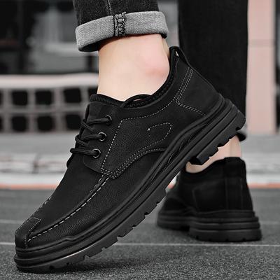 Zapatos de Cordones para Hombre Cuero Moda Casual Zapatos Hombres Versátiles Calzado para Caminar al Aire Libre Hombres Zapatos Oxford Clásicos de Negocios