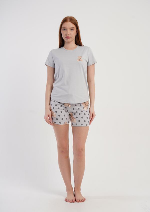 Women's Pajama Shorts Short Sleeve Vienetta Cotton L Loose Nice For Summer