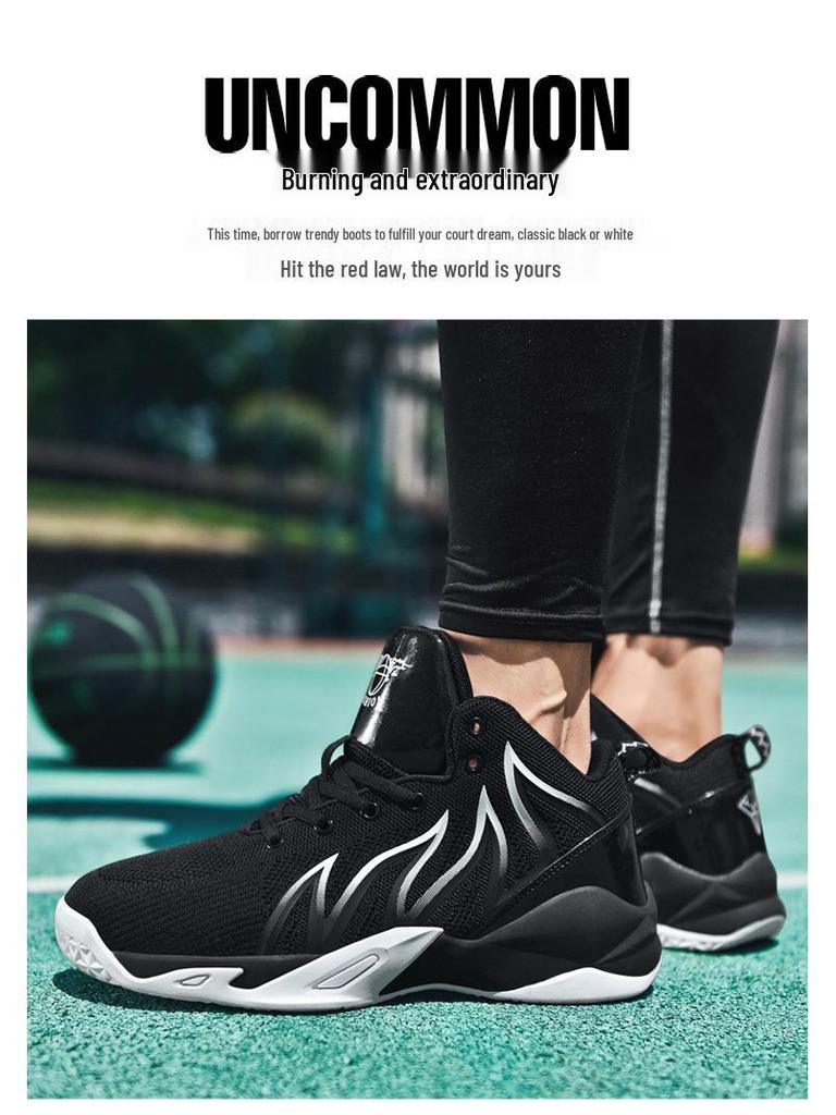 Men's High-Top Breathable Flyknit Basketball & Running Shoes - Non-Slip, Wear-Resistant for Autumn/Winter