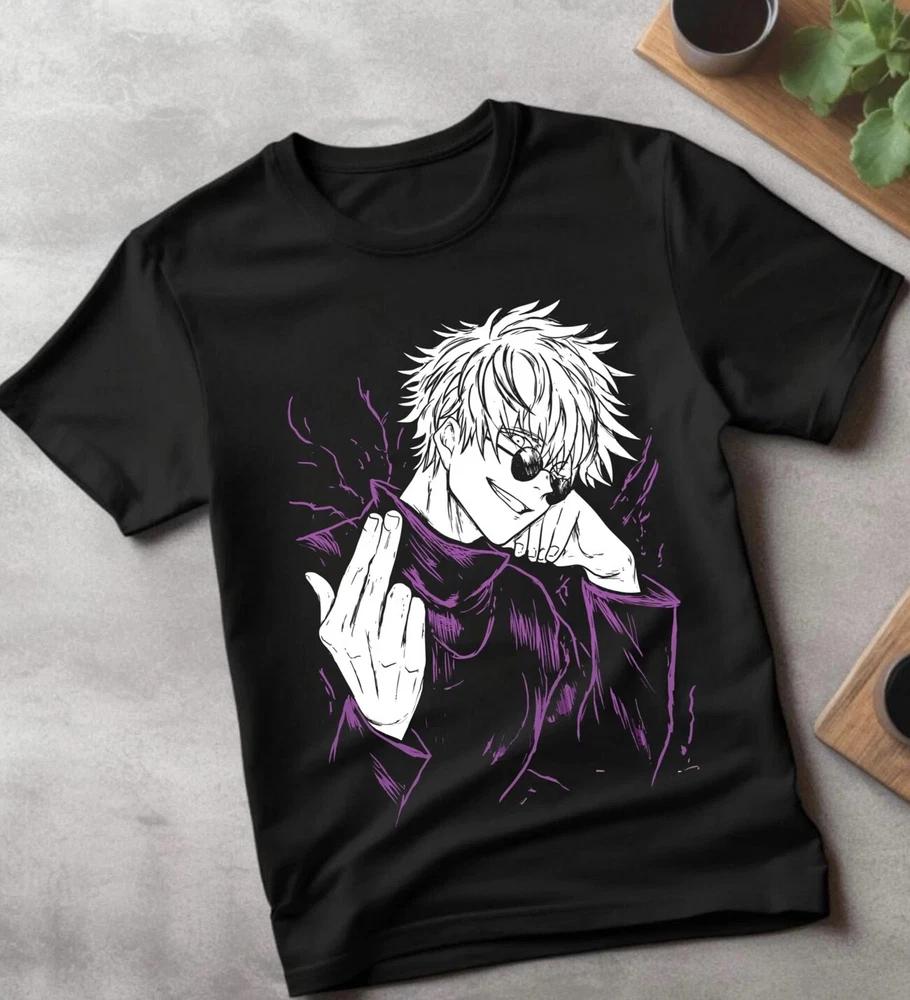 Anime Jujutsu Kaisen Gojo Satoru Atomic Black Tshirt S