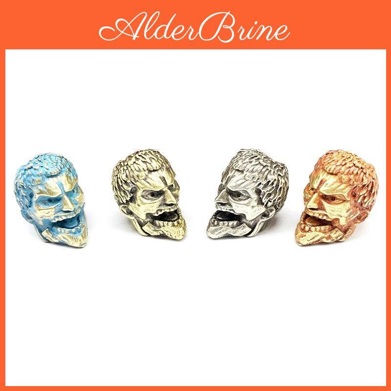 Brass Giant Head Figurines Knife Pendant Diy Bracelet Accessories Edc Outdoor Copper Jewelry Umbrella Rope Lanyard Paracord Bead