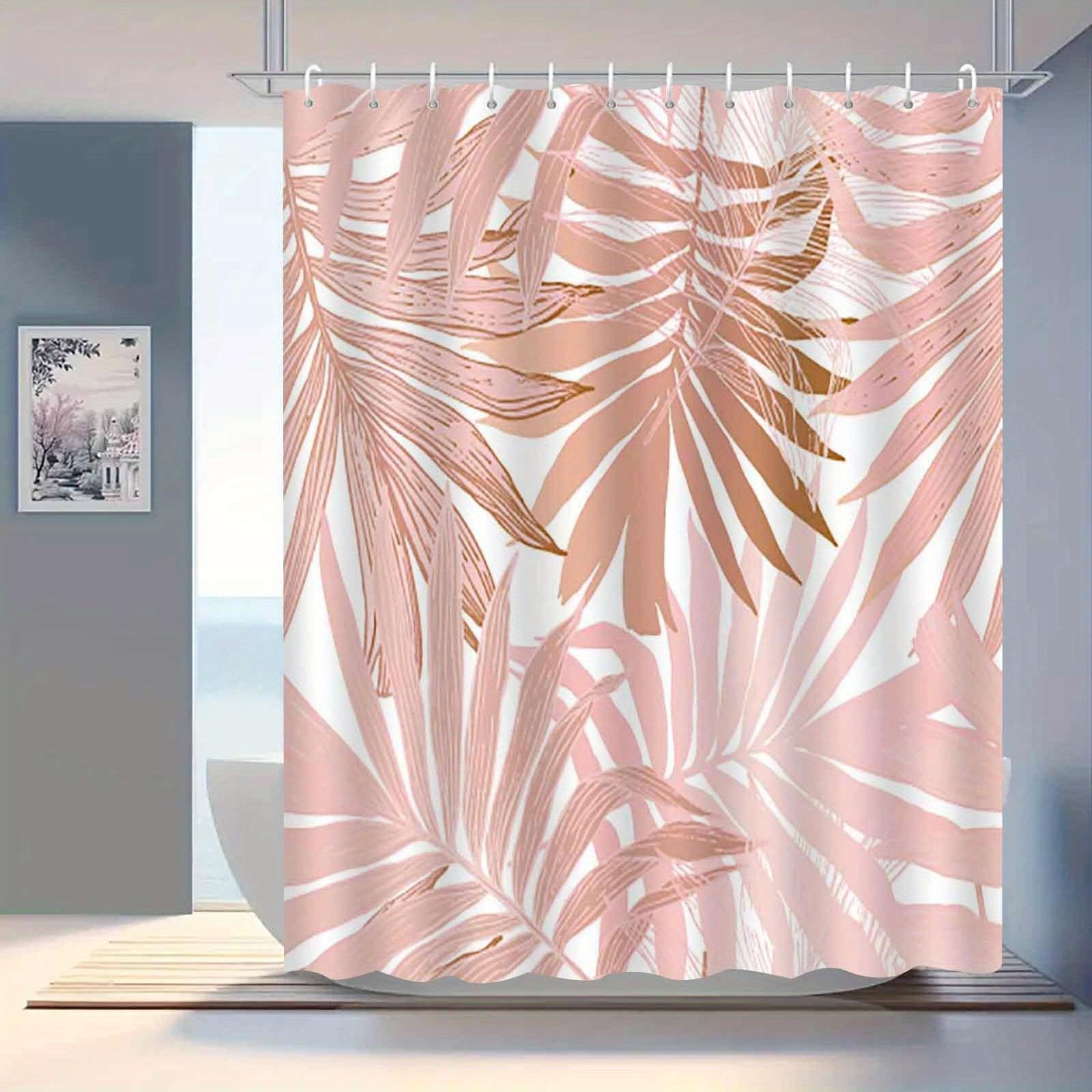 

1Pc Modern Nordic Green Plant Leaf Shower Curtain, High-End Elegant Bathroom Curtain, Bathroom Decoration Pattern W60H190(CM)-1 Pcs