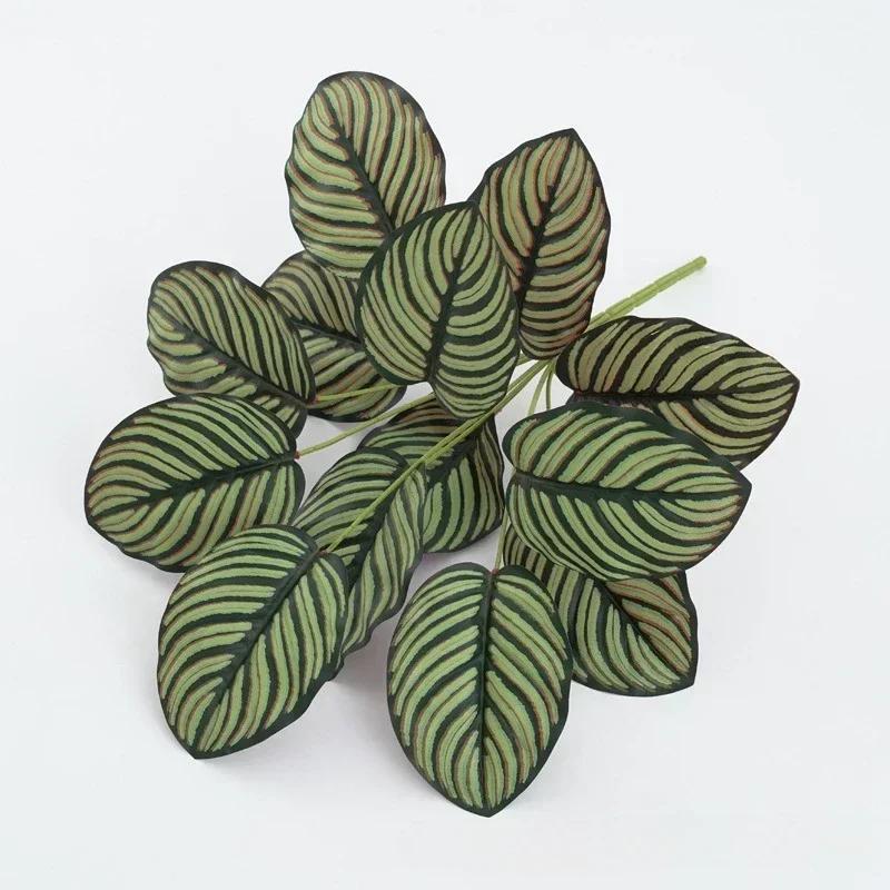 Simulation Plants Leaves Turtle Back Traveler Banana Holiday Party Decor Plastic Peacock Arrowroot Leaf Artificial Green Plant