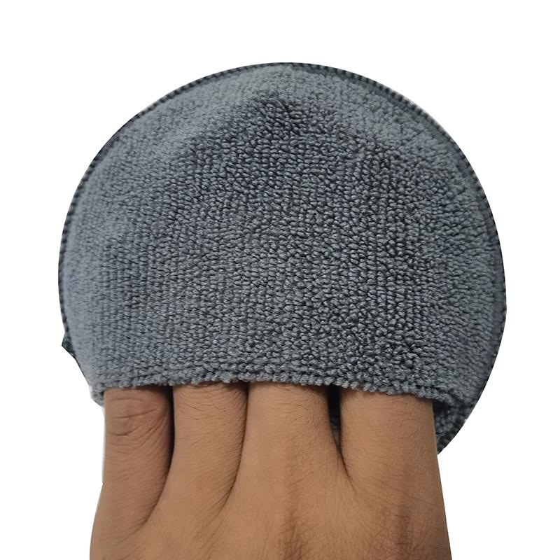 4 Pcs 5" Round Car Care Microfiber Pocket Sponge,Auto Wax Applicator Pad,Car Detailing Hand Polishing Pad