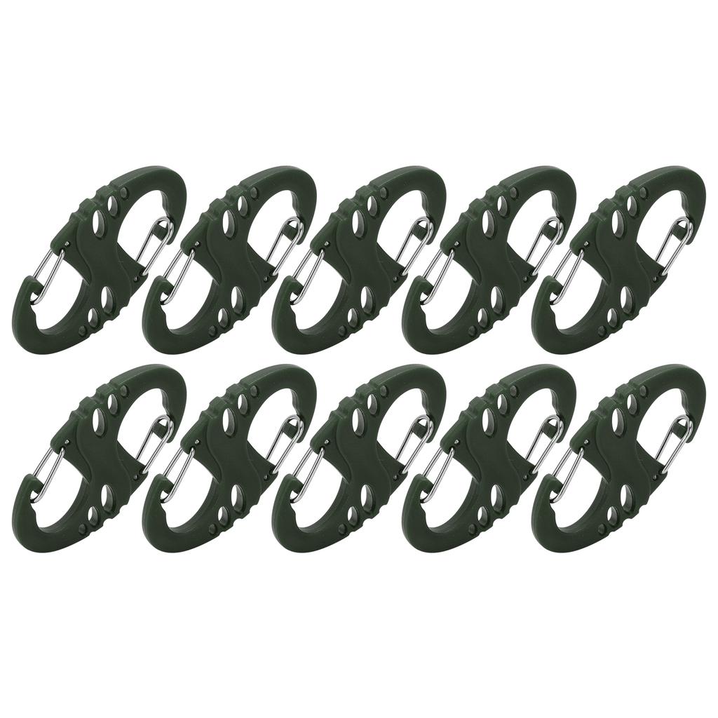 10 adet S Şeklinde 8 Şeklinde Çıtçıtlı Anahtarlık Kancası Klipsi Dış Mekan Molle Sırt Çantası Hızlı Çıkarma Tokası Askeri