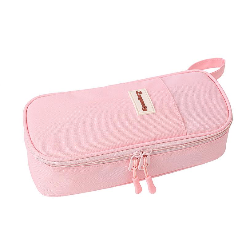 Federmäppchen mit großer Kapazität, Doppelreißverschluss-Schreibwarentasche, Multifunktionales Federmäppchen, Komprimierbare Schreibwarentasche