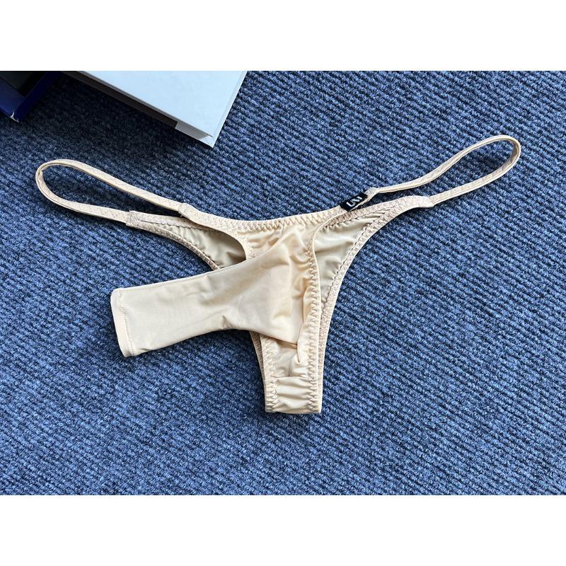 Open Cock Thongs Men Ice Silk Seamless Underwear Erotic Panties Soft Cooling Underpants Penis Sheath G-String Smooth Lingerie
