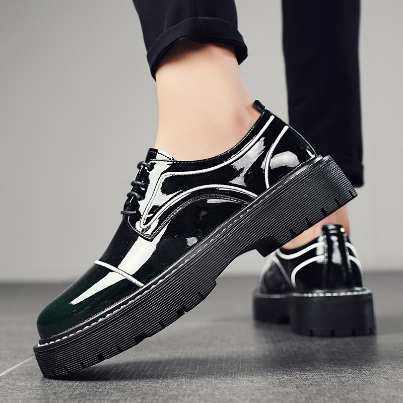 Fashion Brand Men Platform Leather Oxford Business Formal Leather Shoe Men Fashion Trend Handmade Moccasins Thick Soled Casual Men Shoes