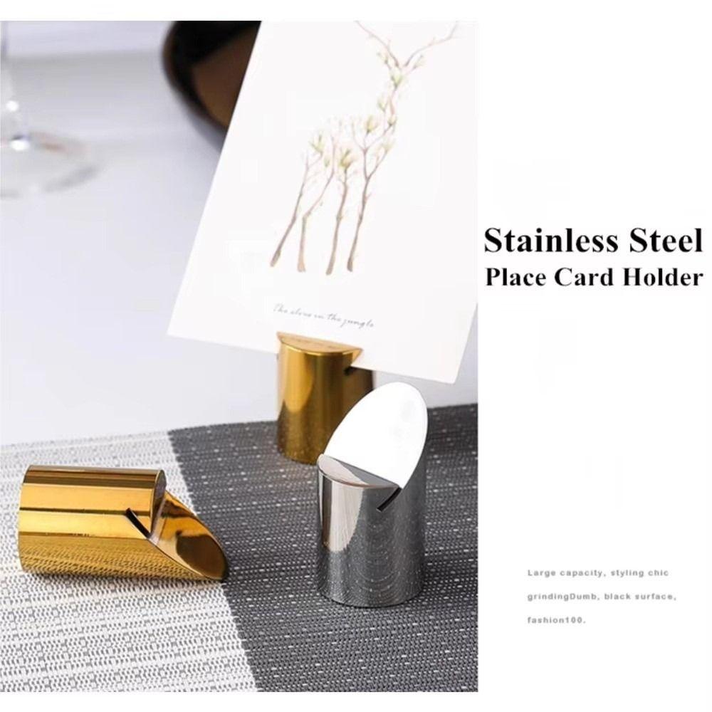Stainless Steel Table Place Card Holder Geometric Shape Menu Sign Holder  Wedding Party