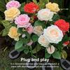 Garden Solar Rose Light Outdoor with Solar Faux Roses Lights Color Changing