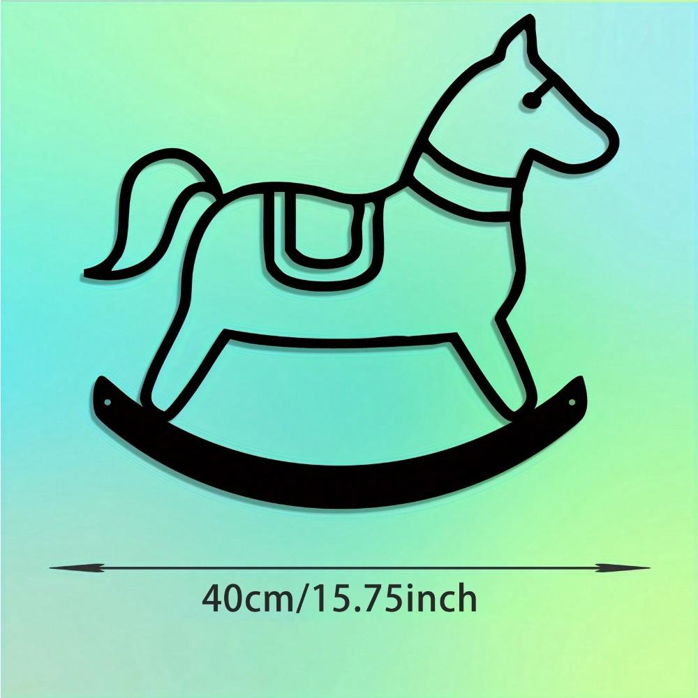 Metal Wall Art Swinging Horse Rustproof Statue Garden Fence Decor